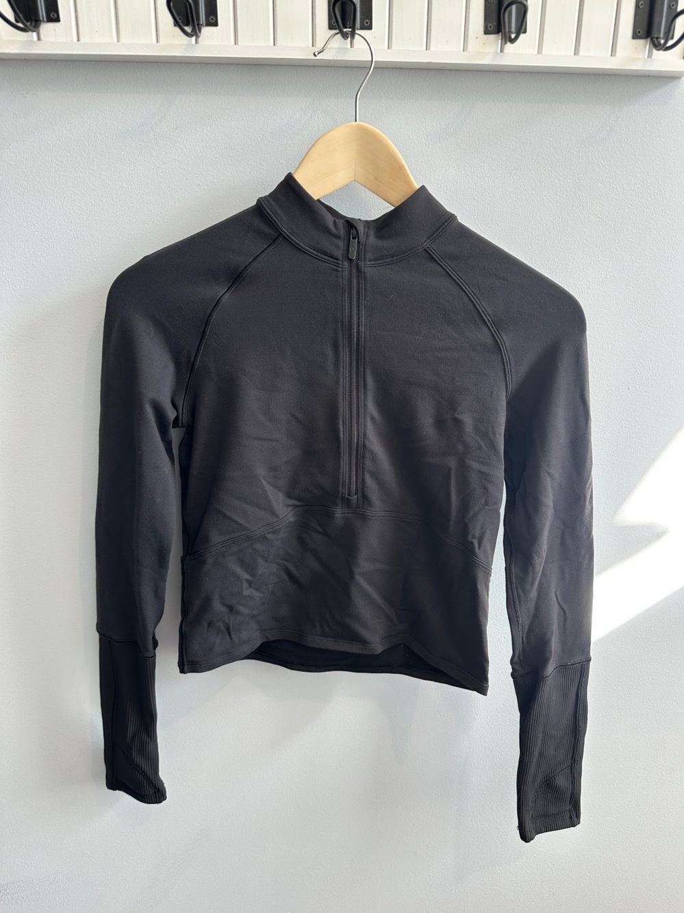 lululemon athletica black cropped Zip-Front Pullover